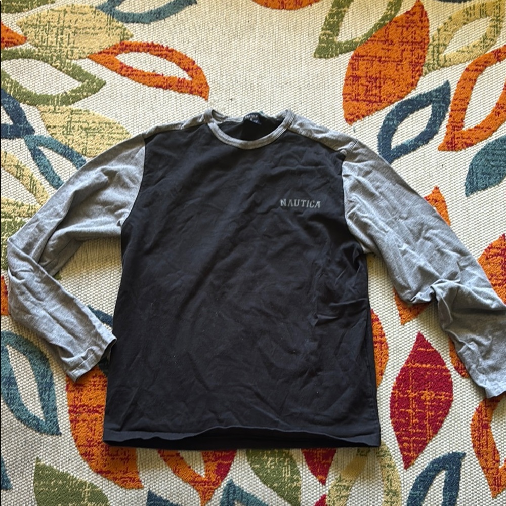 Vintage Nautica Two-Tone Black and Gray Shirt